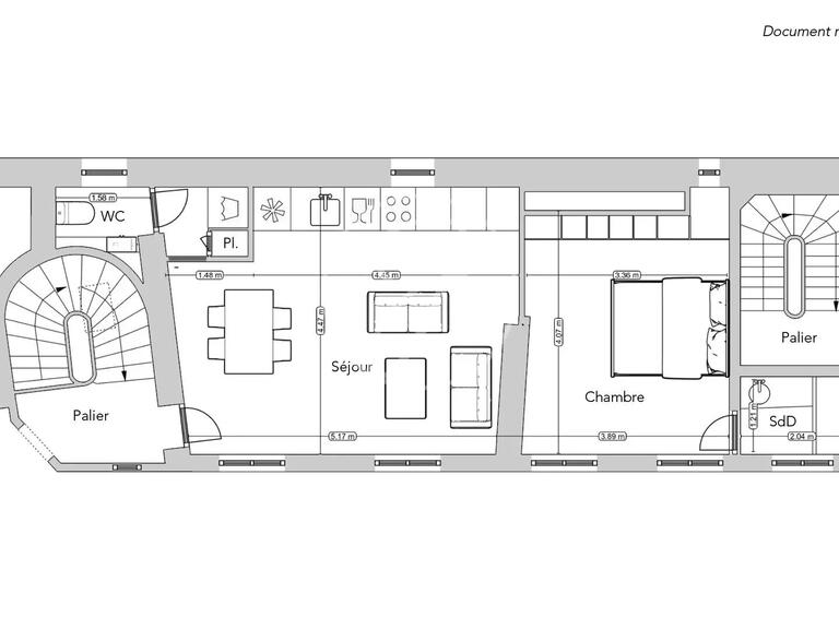 Apartment Paris 3e - 1 bedroom - 43m²
