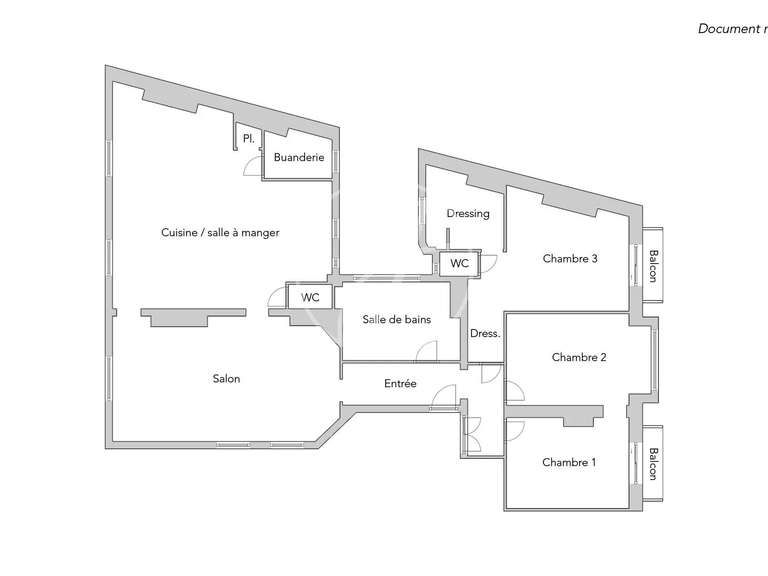 Appartement Paris 3e - 3 chambres - 139m²