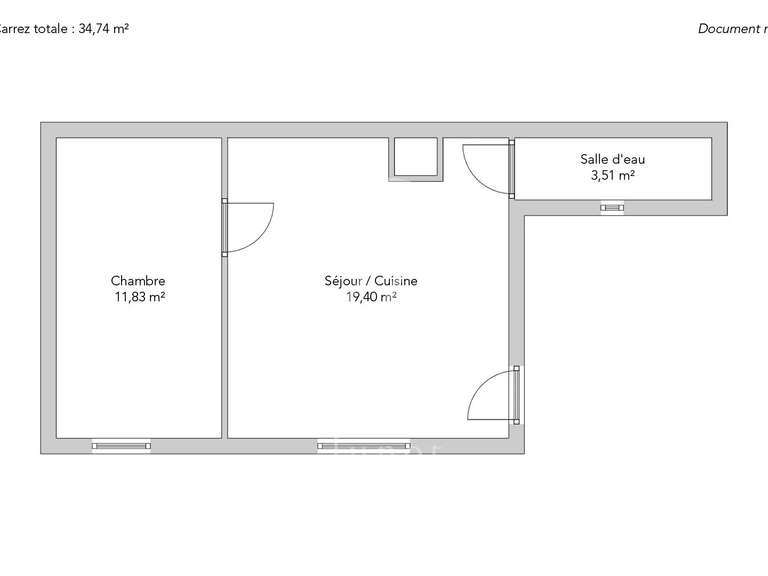 Apartment Paris 3e - 1 bedroom - 34m²