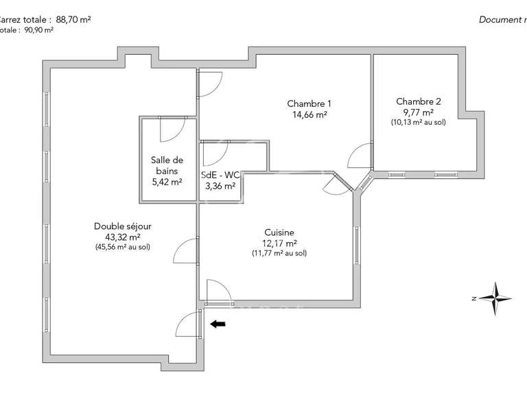 Apartment Paris 3e - 2 bedrooms - 90m²