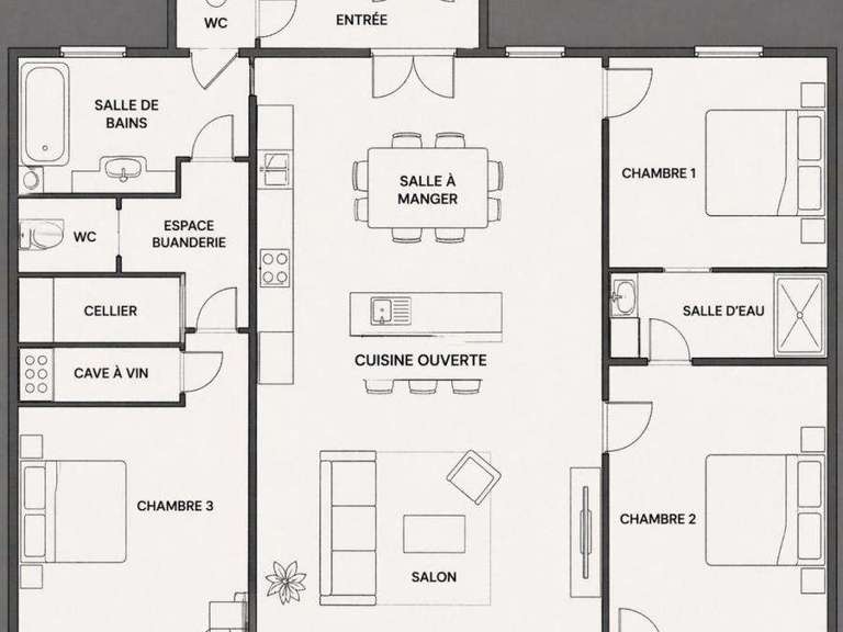 Appartement Paris 3e - 3 chambres