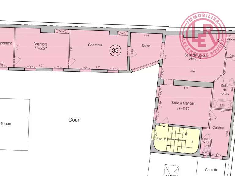 Appartement Paris 3e - 2 chambres - 84m²