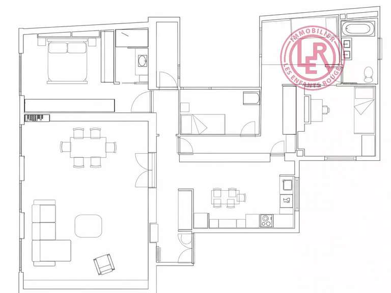 Appartement Paris 3e - 4 chambres - 136m²