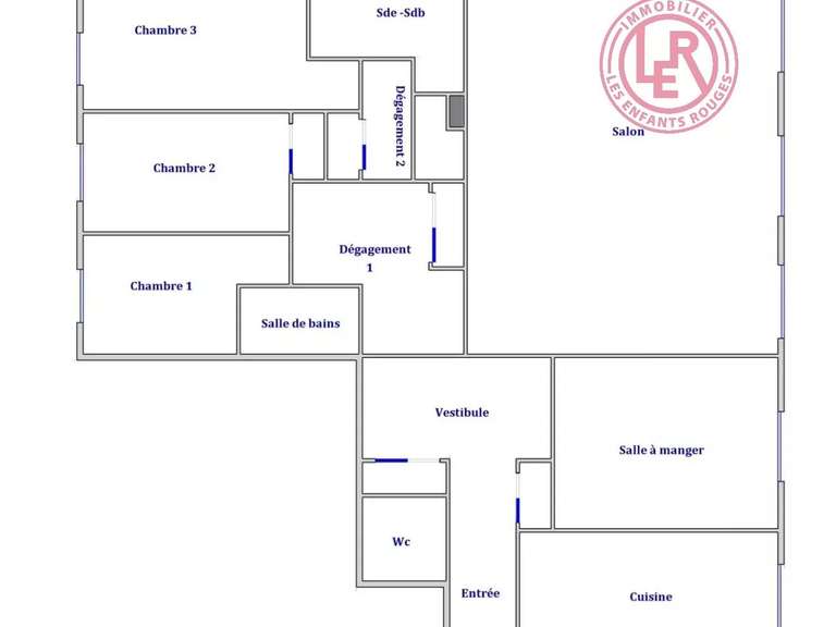 Appartement Paris 3e - 3 chambres - 145m²