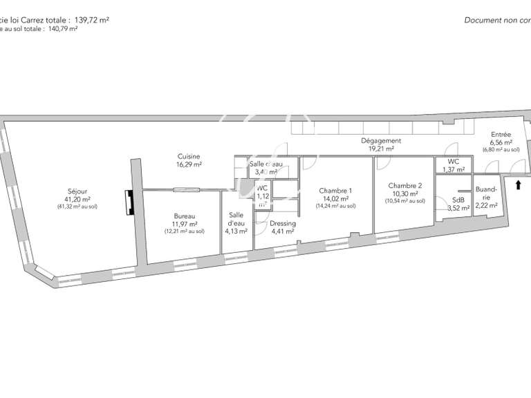Appartement Paris 3e - 3 chambres - 140m²