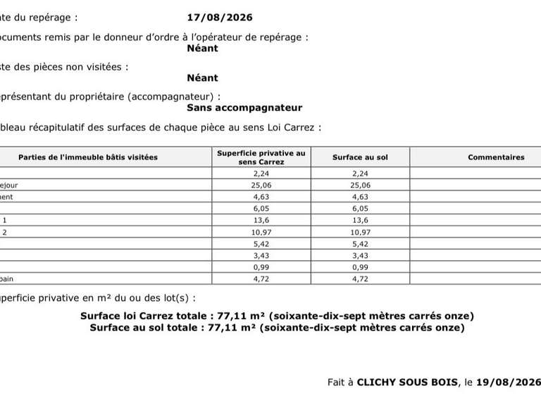 Appartement Paris 3e - 3 chambres - 77m²