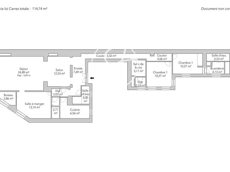 Appartement Paris 3e - 2 chambres - 130m²