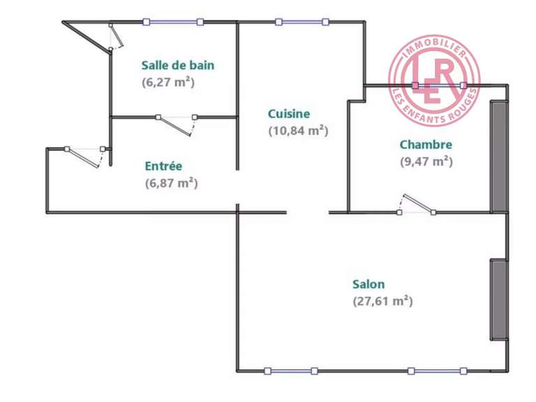 Appartement Paris 3e - 1 chambre - 61m²