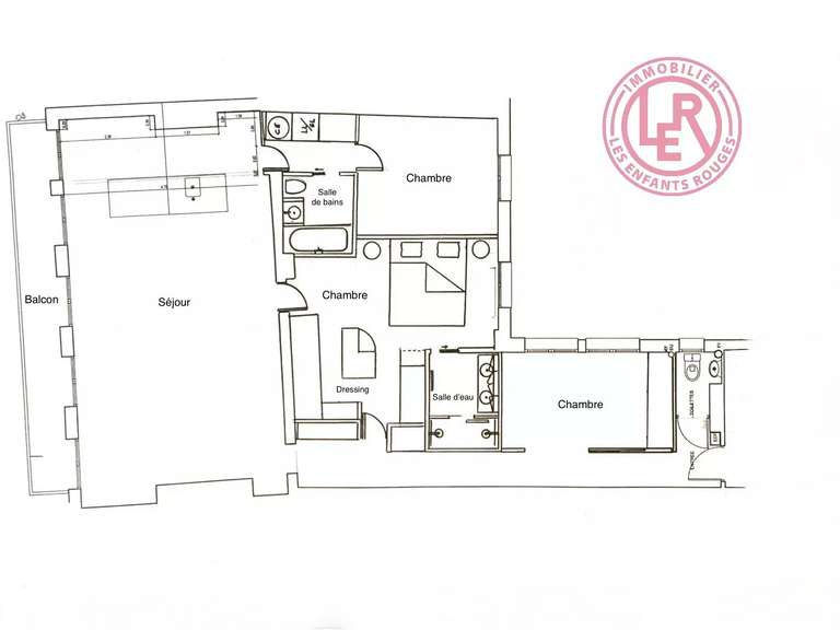 Appartement Paris 3e - 3 chambres - 106m²
