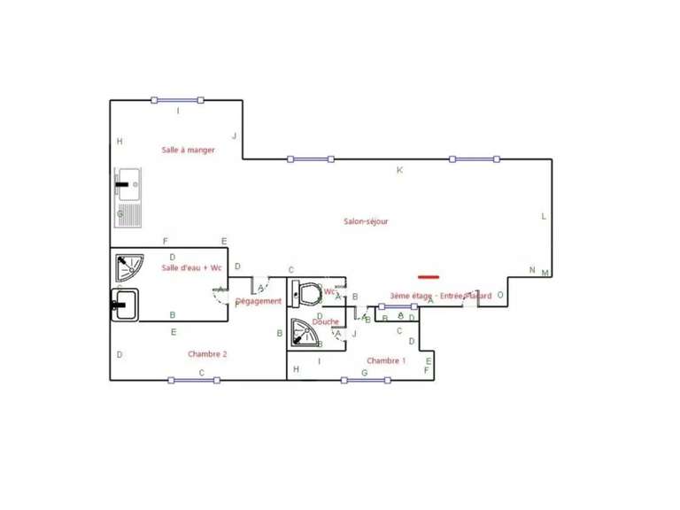 Appartement Paris 4e - 1 chambre - 80m²