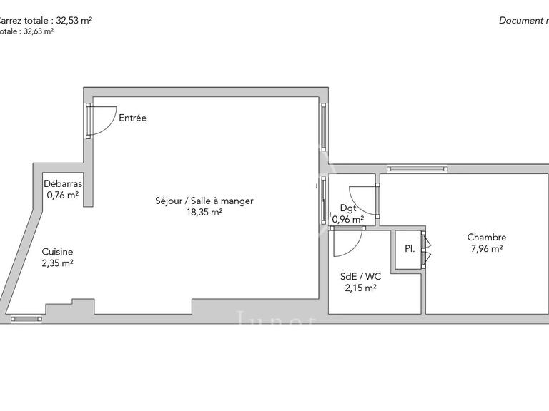 Appartement Paris 5e - 1 chambre - 32m²