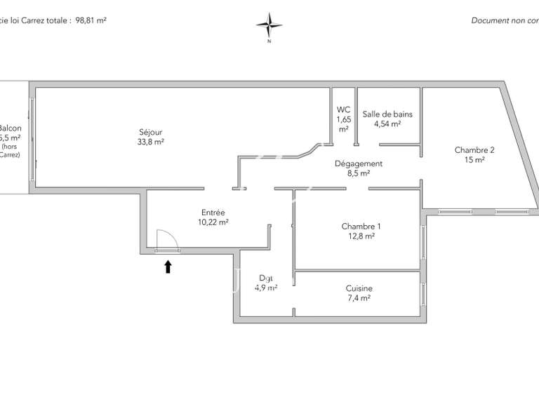 Appartement Paris 5e - 2 chambres - 99m²