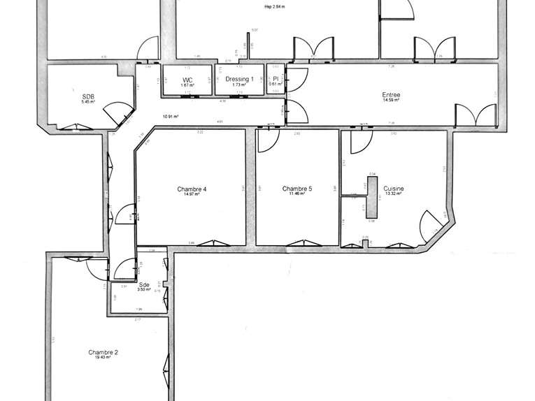 Appartement Paris 5e - 5 chambres - 183m²