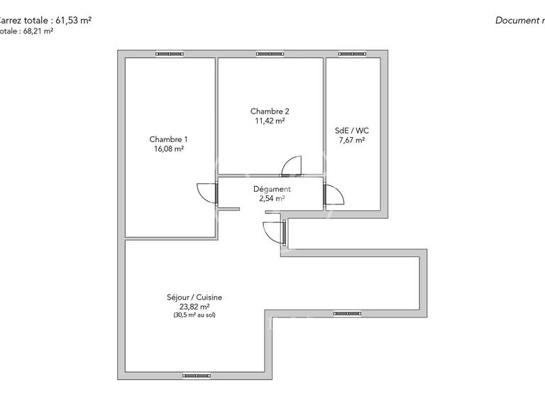 Appartement Paris 6e - 2 chambres - 68m²