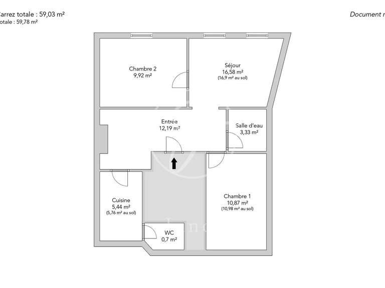 Appartement Paris 6e - 2 chambres - 59m²