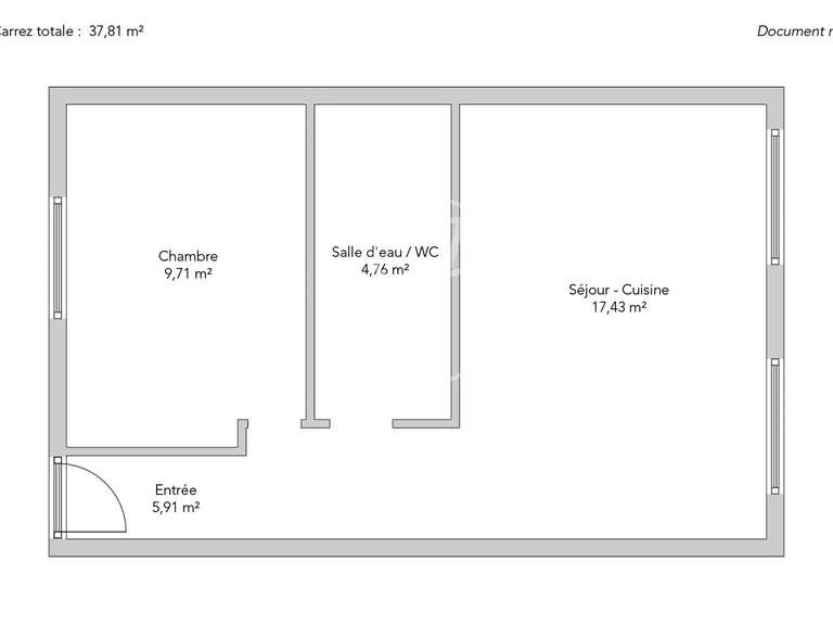 Appartement Paris 6e - 1 chambre - 37m²
