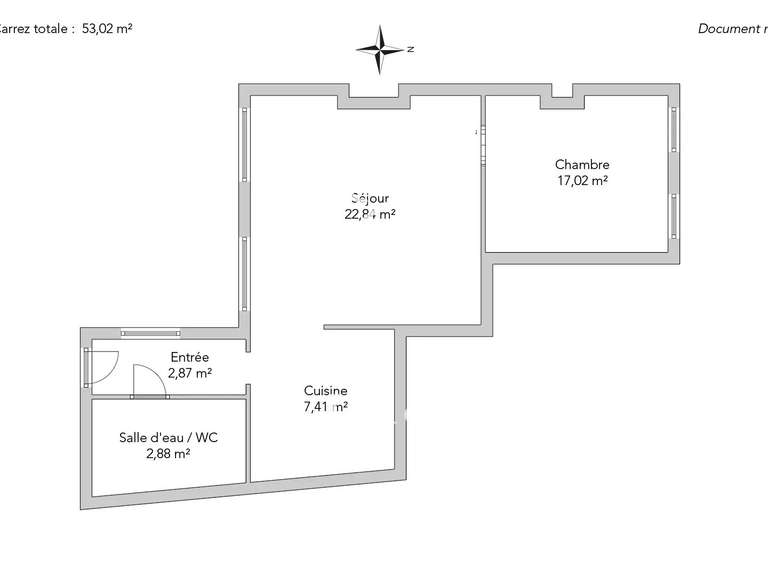 Appartement Paris 6e - 1 chambre - 53m²