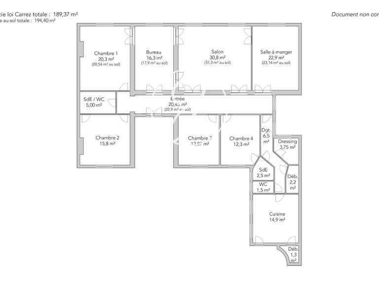 Appartement Paris 6e - 5 chambres - 194m²