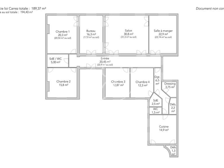 Appartement Paris 6e - 5 chambres - 194m²