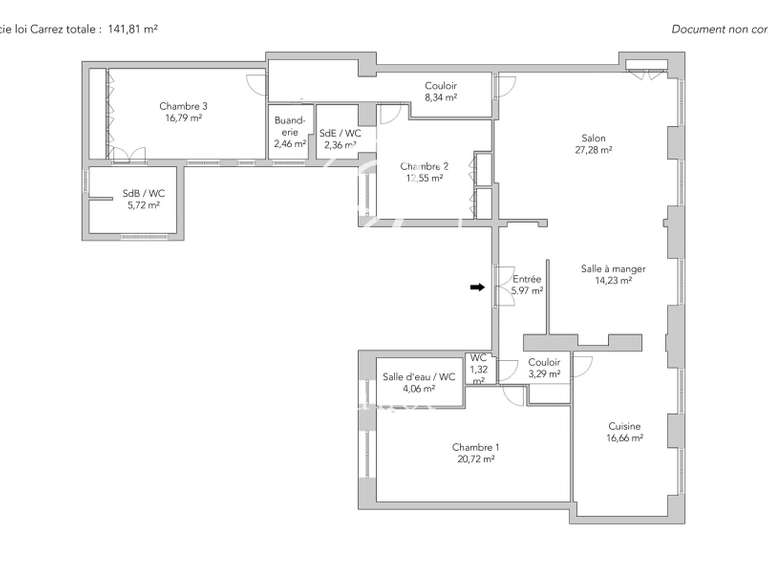 Appartement Paris 6e - 3 chambres - 141m²