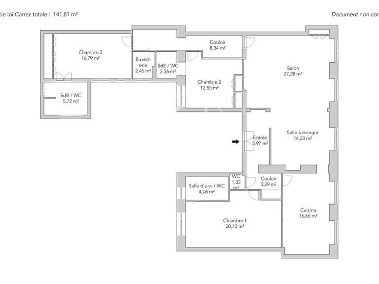 Appartement Paris 6e - 3 chambres - 141m²