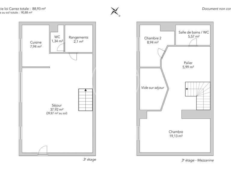 Appartement Paris 6e - 2 chambres - 90m²