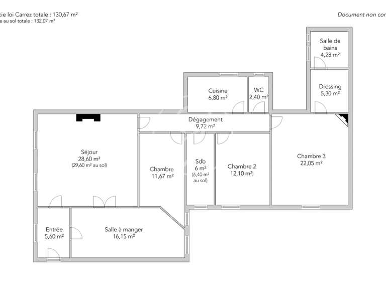 Appartement Paris 6e - 3 chambres - 132m²
