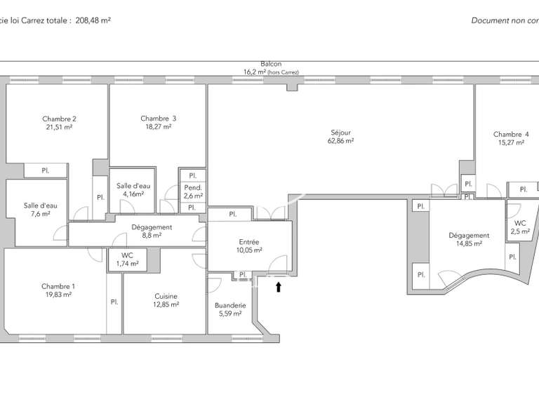 Appartement Paris 6e - 4 chambres - 208m²