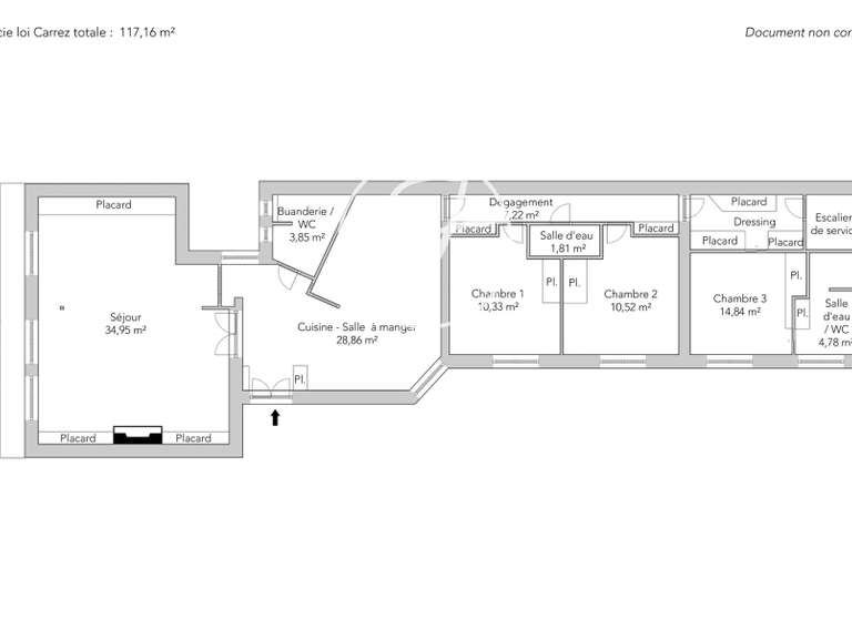 Appartement Paris 6e - 3 chambres - 117m²
