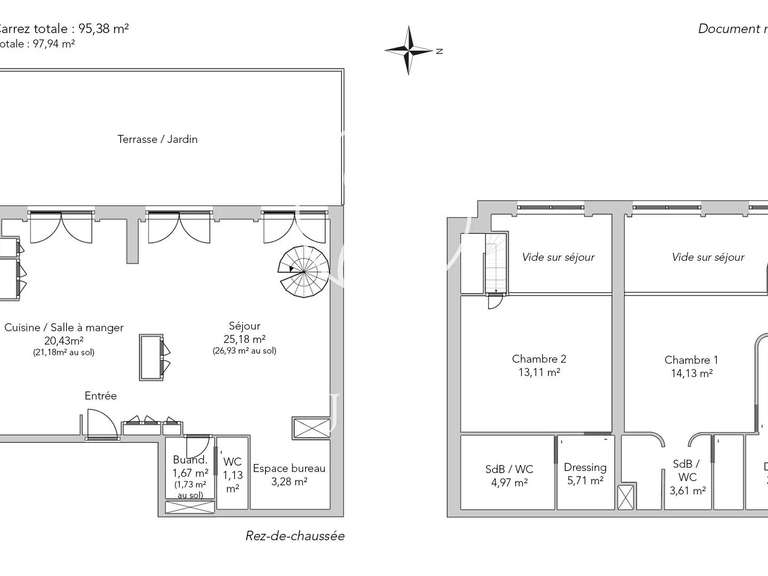 Appartement Paris 6e - 2 chambres - 97m²