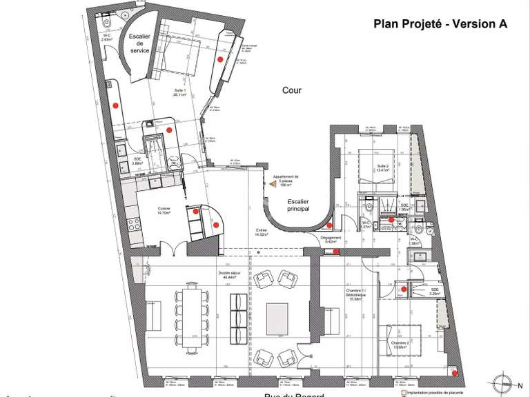 Appartement Paris 6e - 4 chambres - 157m²