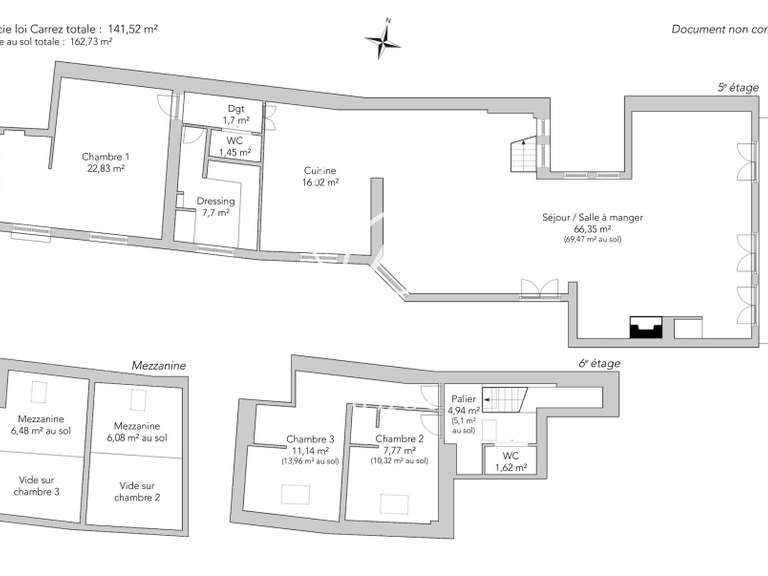 Appartement Paris 6e - 3 chambres - 162m²