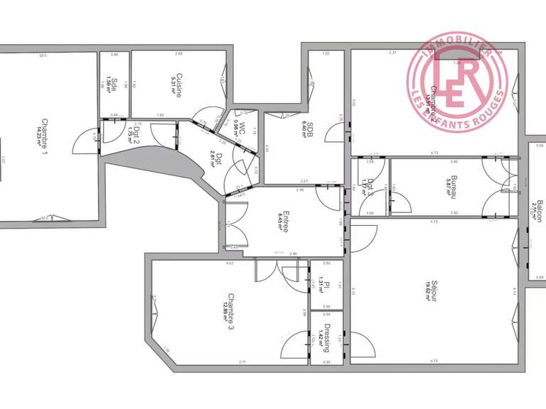 Appartement Paris 6e - 3 chambres - 96m²