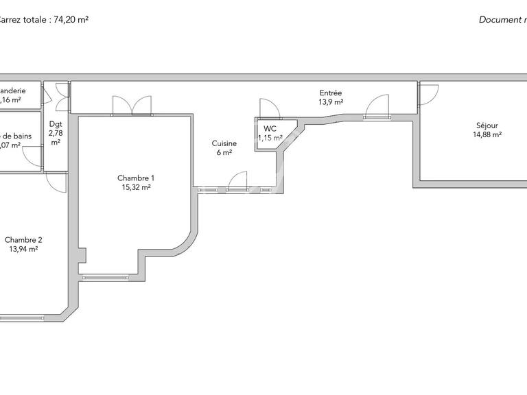 Appartement Paris 7e - 2 chambres - 74m²
