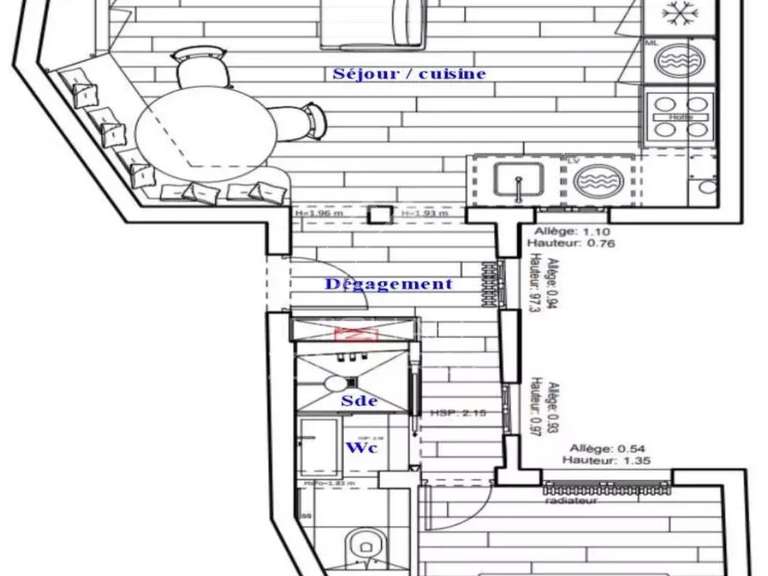 Appartement Paris 7e - 1 chambre - 42m²