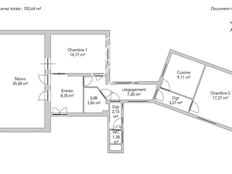 Appartement Paris 7e - 2 chambres - 102m²