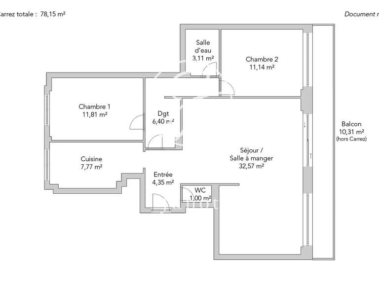 Appartement Paris 7e - 2 chambres - 88m²