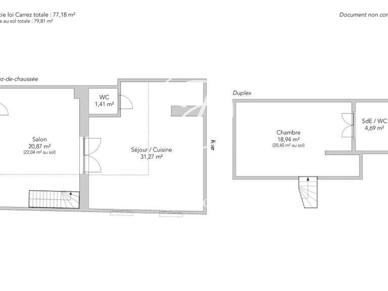Appartement Paris 7e - 1 chambre - 79m²