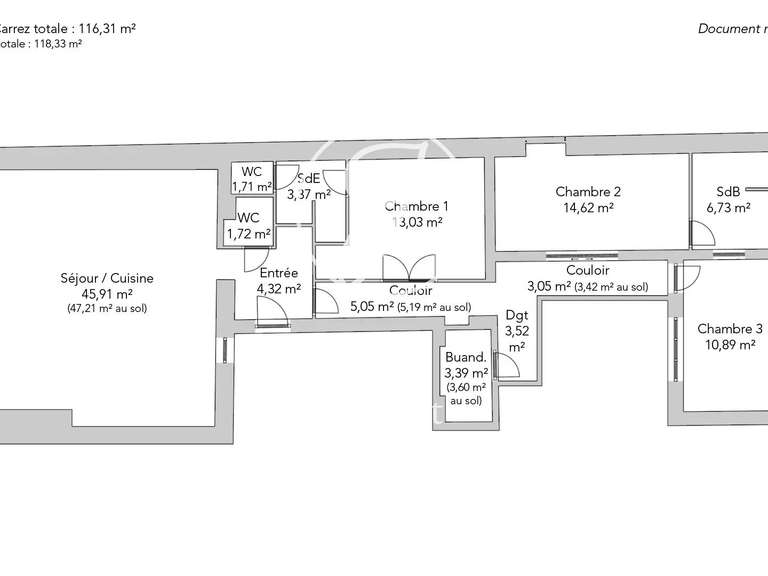 Appartement Paris 7e - 3 chambres - 118m²