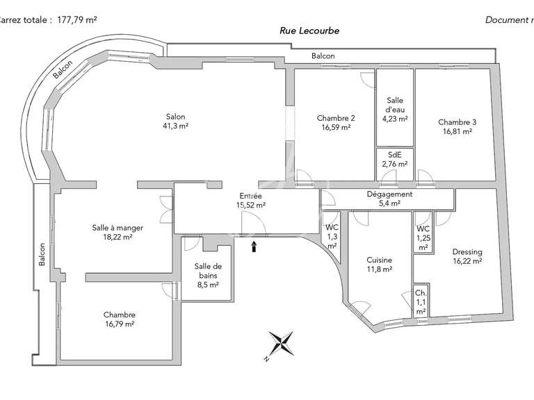 Appartement Paris 7e - 3 chambres - 177m²