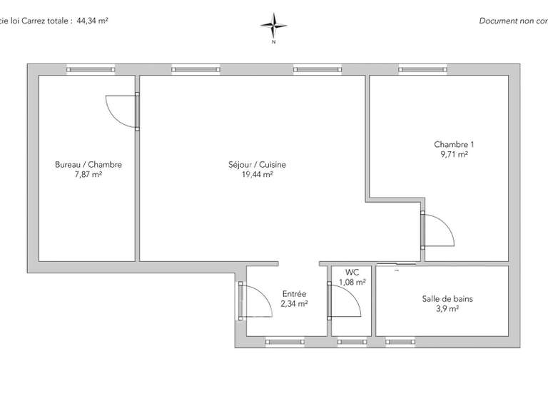 Apartment Paris 7e - 4 bedrooms - 44m²