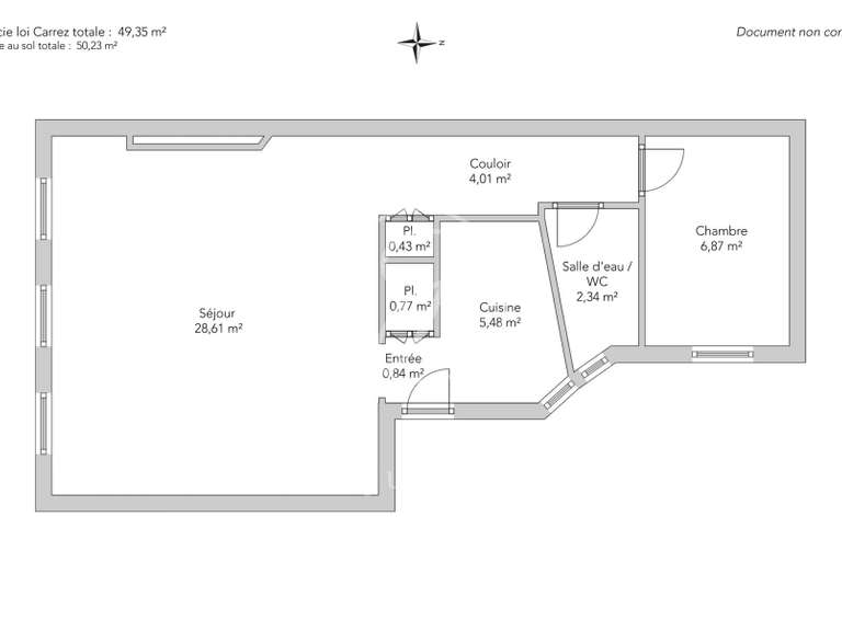 Appartement Paris 7e - 1 chambre - 50m²