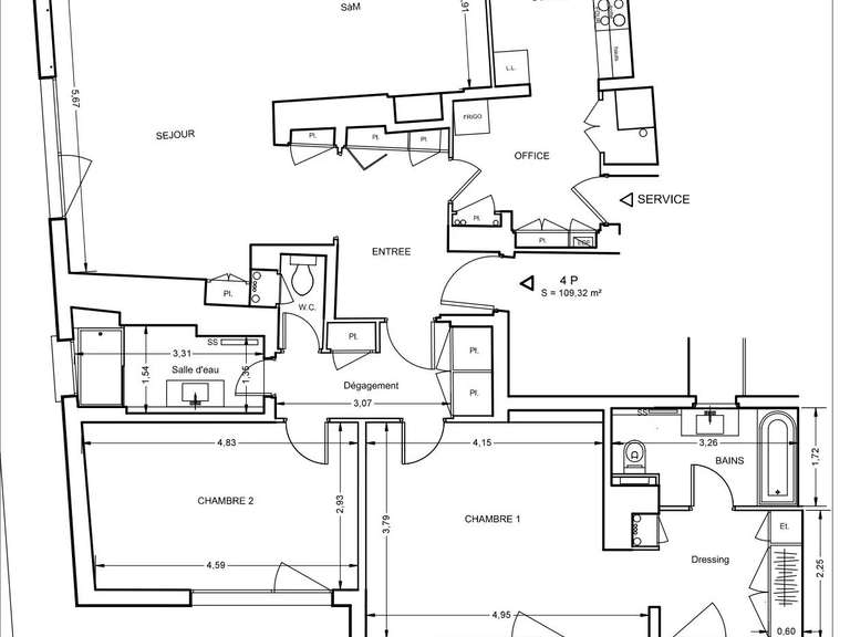 Appartement Paris 7e - 2 chambres - 111m²