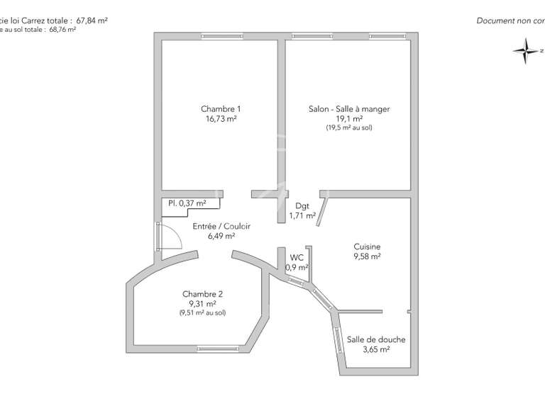 Appartement Paris 7e - 2 chambres - 68m²