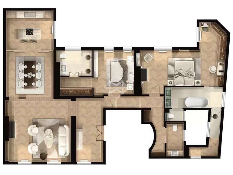 Appartement Paris 7e - 2 chambres - 135m²