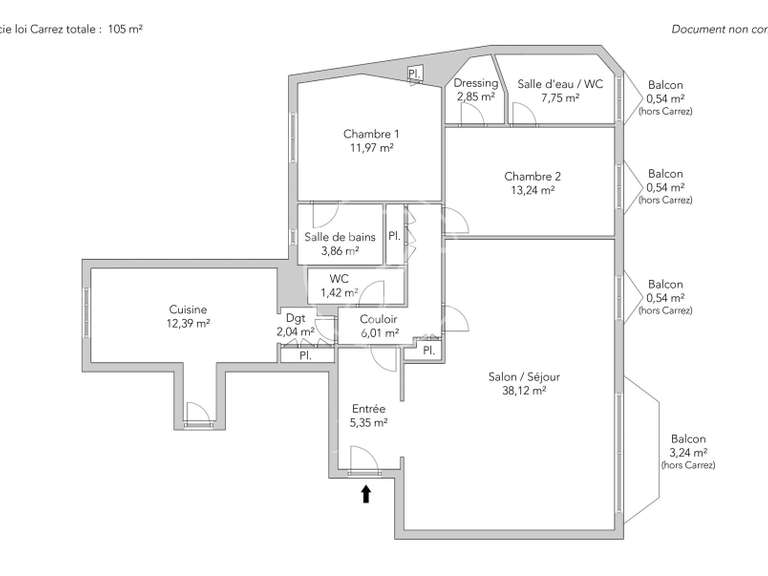 Appartement Paris 7e - 2 chambres - 105m²