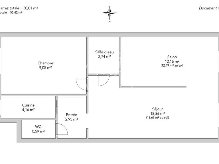 Appartement Paris 7e - 1 chambre - 50m²