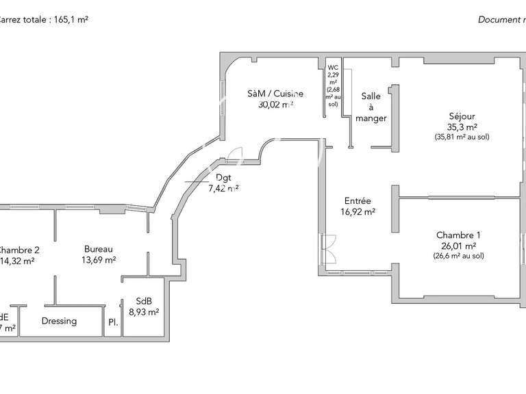 Appartement Paris 7e - 3 chambres - 174m²