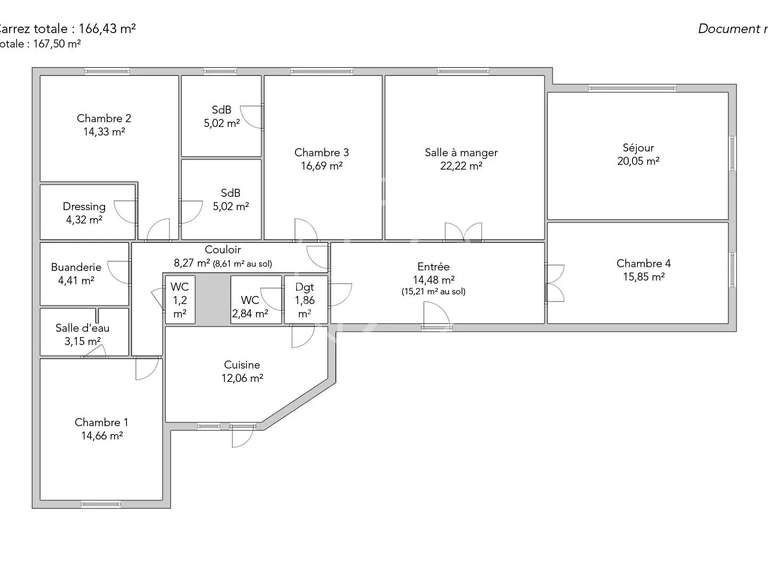 Appartement Paris 7e - 4 chambres - 167m²