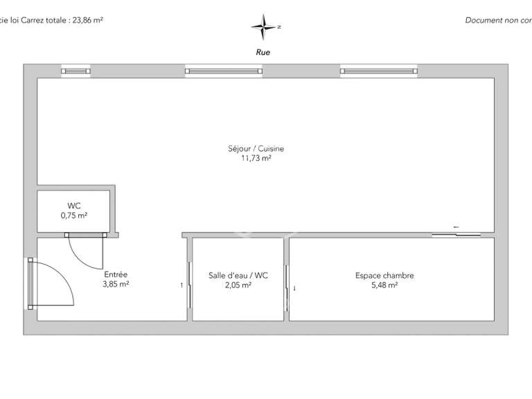 Appartement Paris 7e - 1 chambre - 23m²